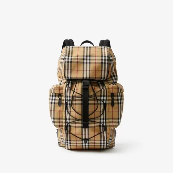 Burberry | Bags | Burberry Rucksack Large Beige Check Canvas  display picture 3